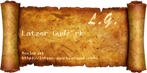 Latzer Györk névjegykártya